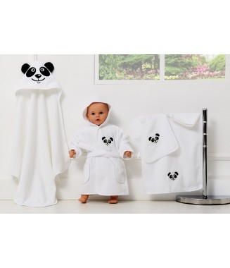 5 Parça Bebek Bornoz Seti  Panda