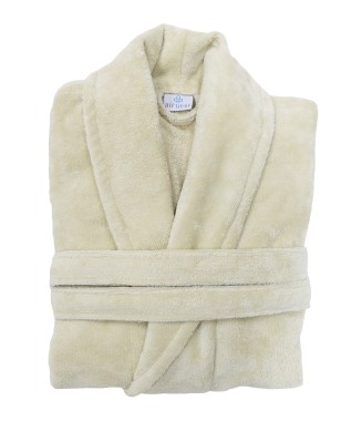 Kadın/Erkek Unısex Kadife Şalyaka Bornoz Tek Parça